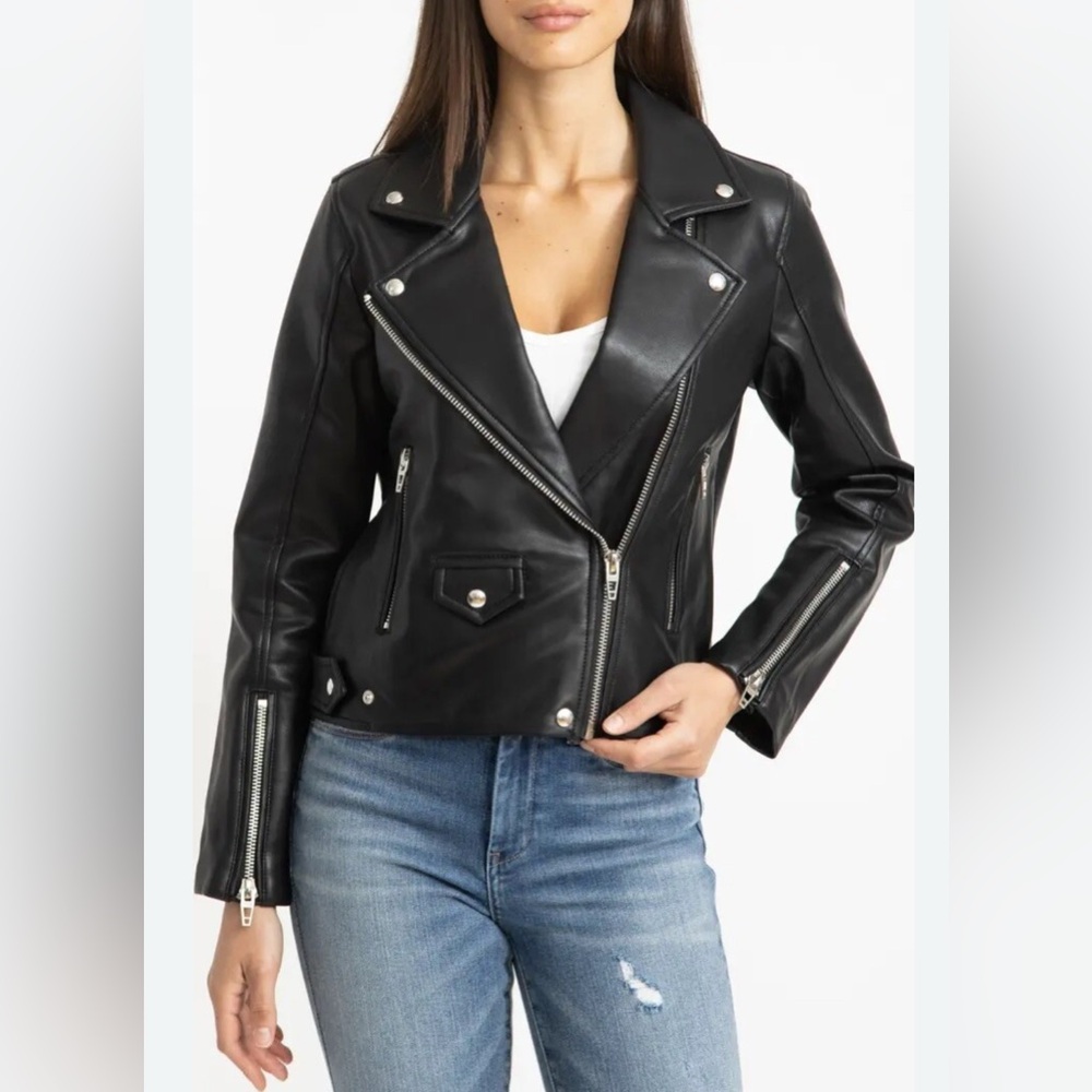 Blank NYC Black Faux Leather Moto Jacket